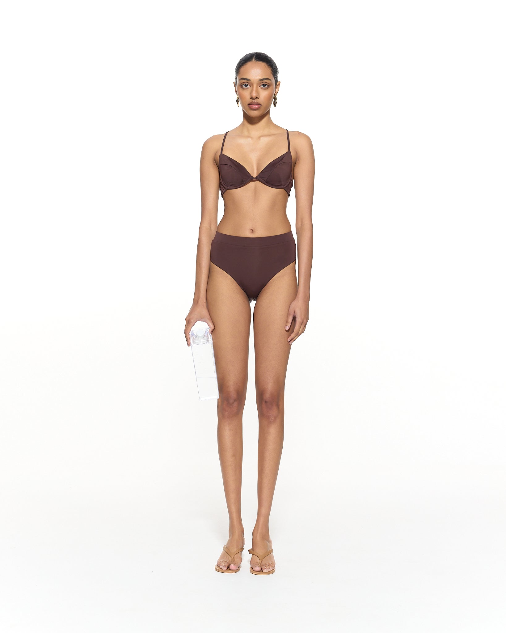 The Jardin // Chocolate | Brown Underwire Bra Bikini Top | Myra