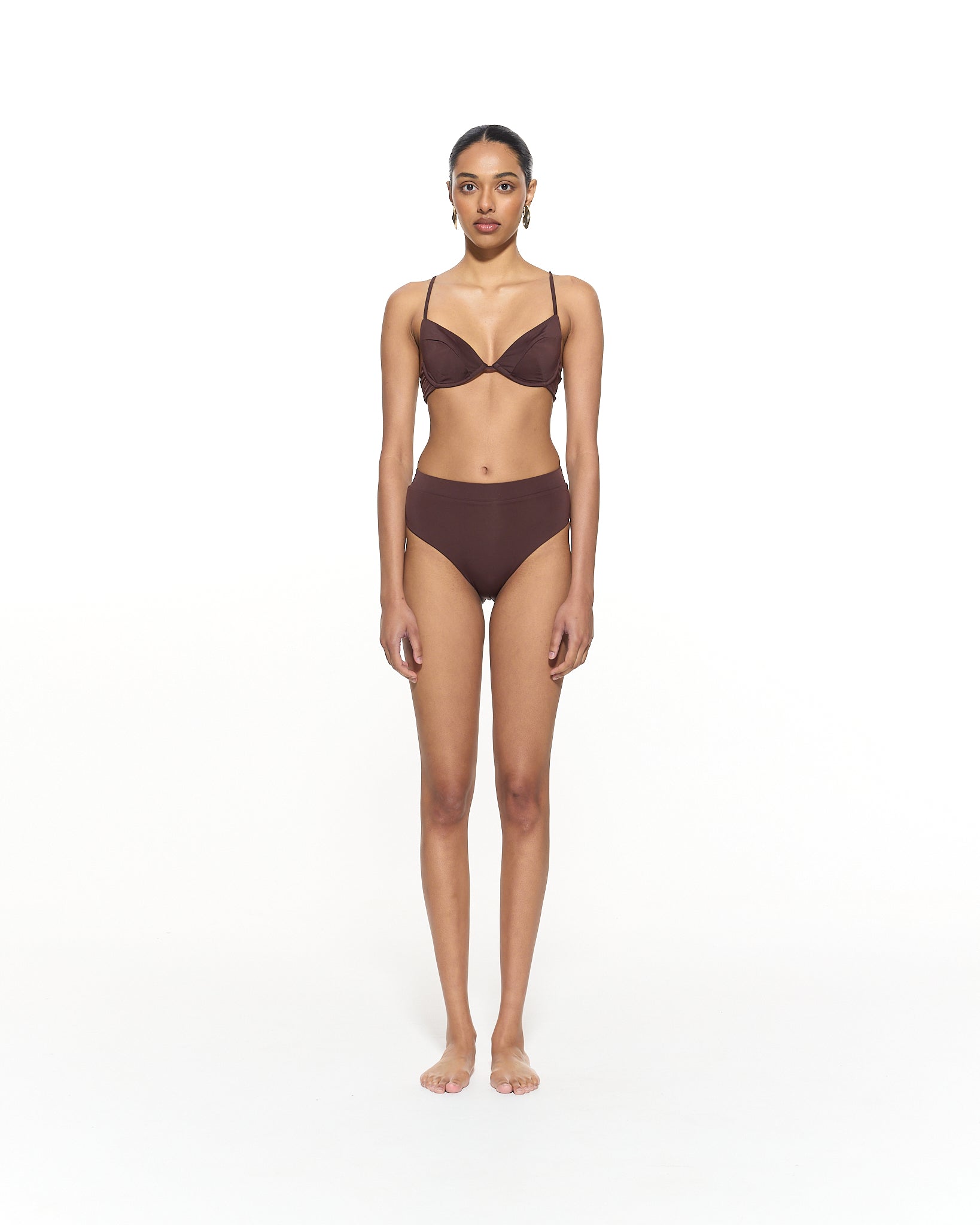 The Jardin // Chocolate | Brown Underwire Bra Bikini Top | Myra