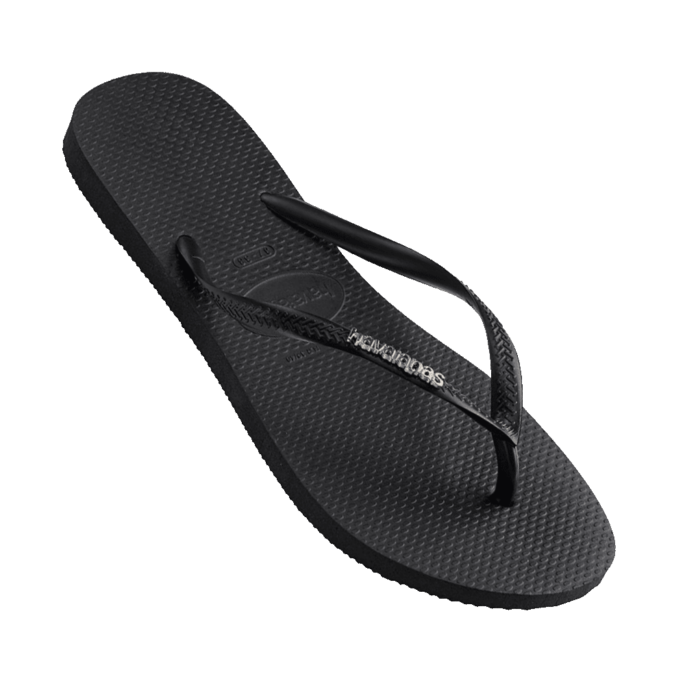 Havaianas Slim Metal Logo Flip Flop Black MYRASWIM