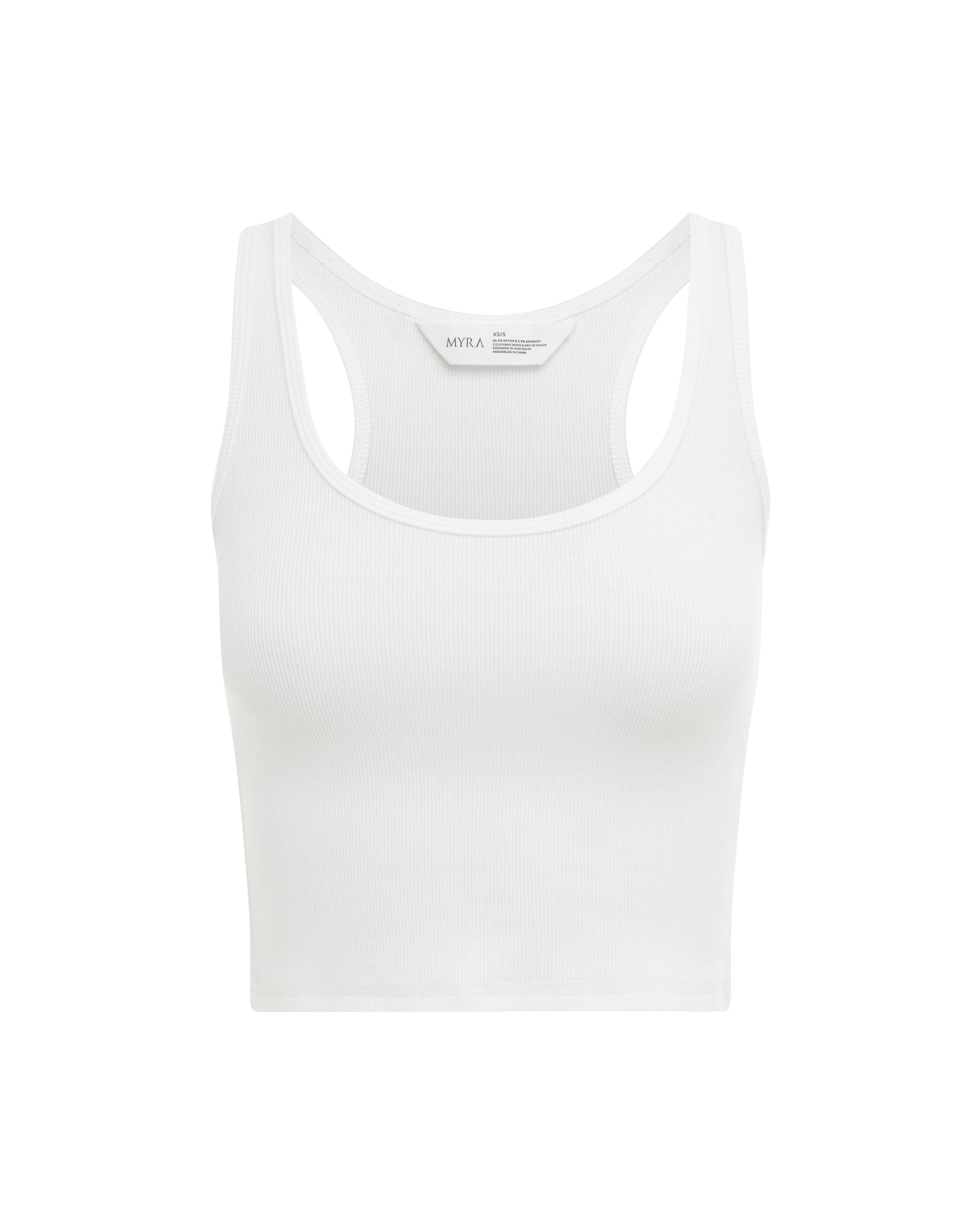 The Jace // White Basic Tank Top | Stretch Rib Tank | Myra Swim