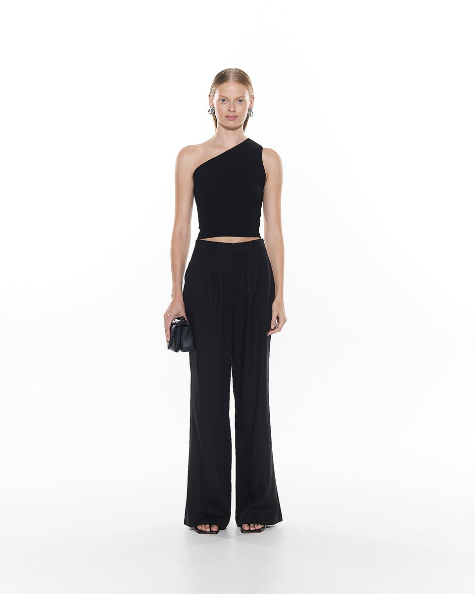 The Rae // Black | Black One-Shoulder Tank Top | Myra Swim – MYRASWIM