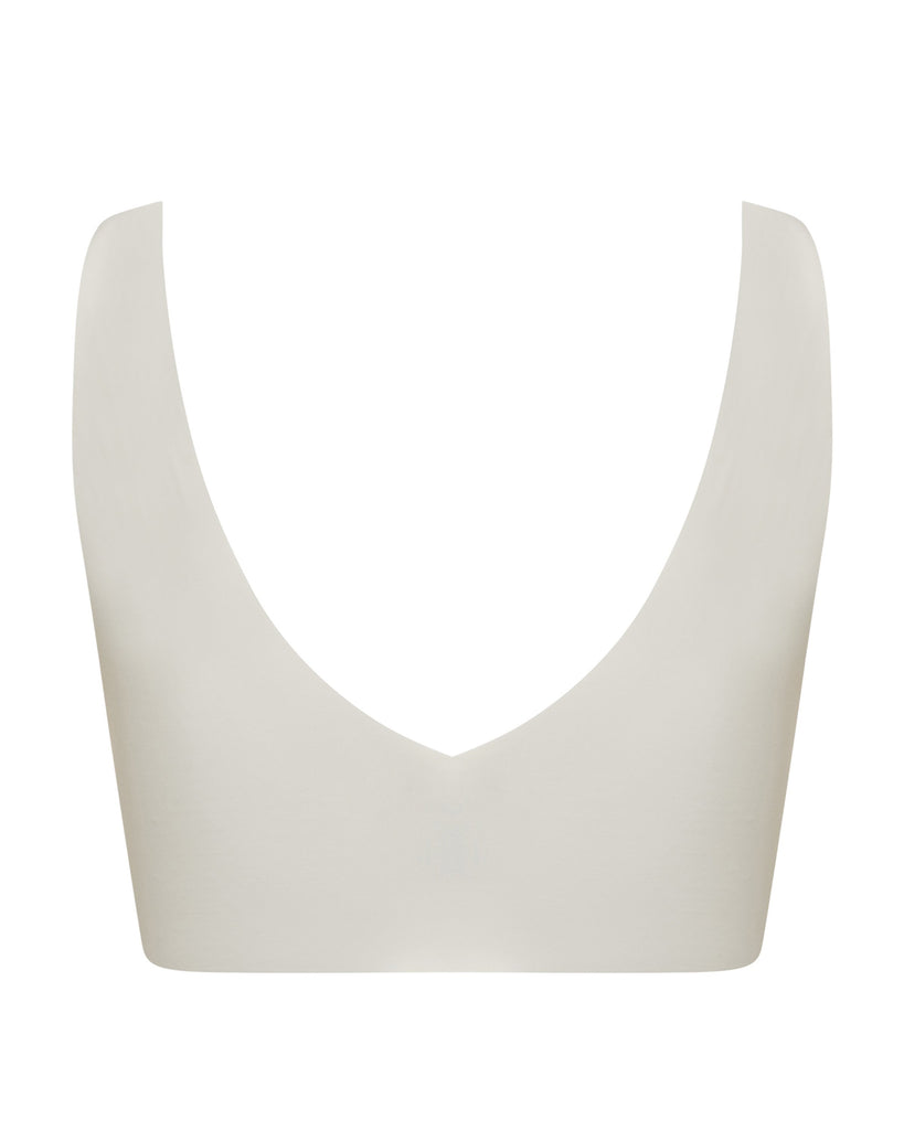 White Crop Medium Coverage Bikini Top | Myra Swim