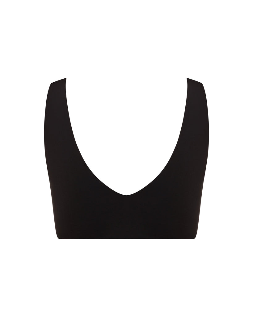 Black Crop Medium Coverage Bikini Top | Myra Swim